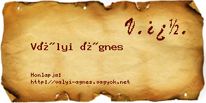 Vályi Ágnes névjegykártya