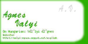 agnes valyi business card